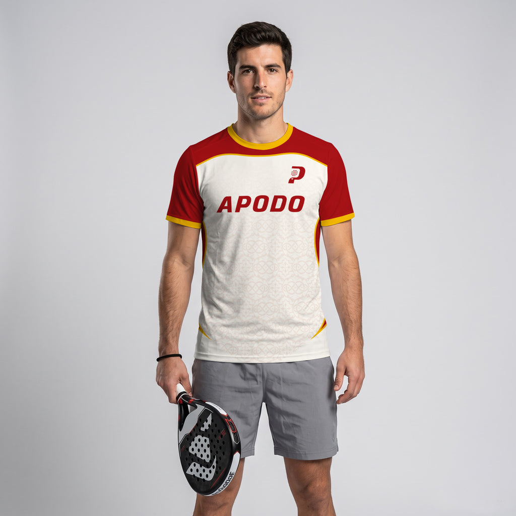 Design Phrase Padel Printed Sleeves Orange Padel T-Shirt