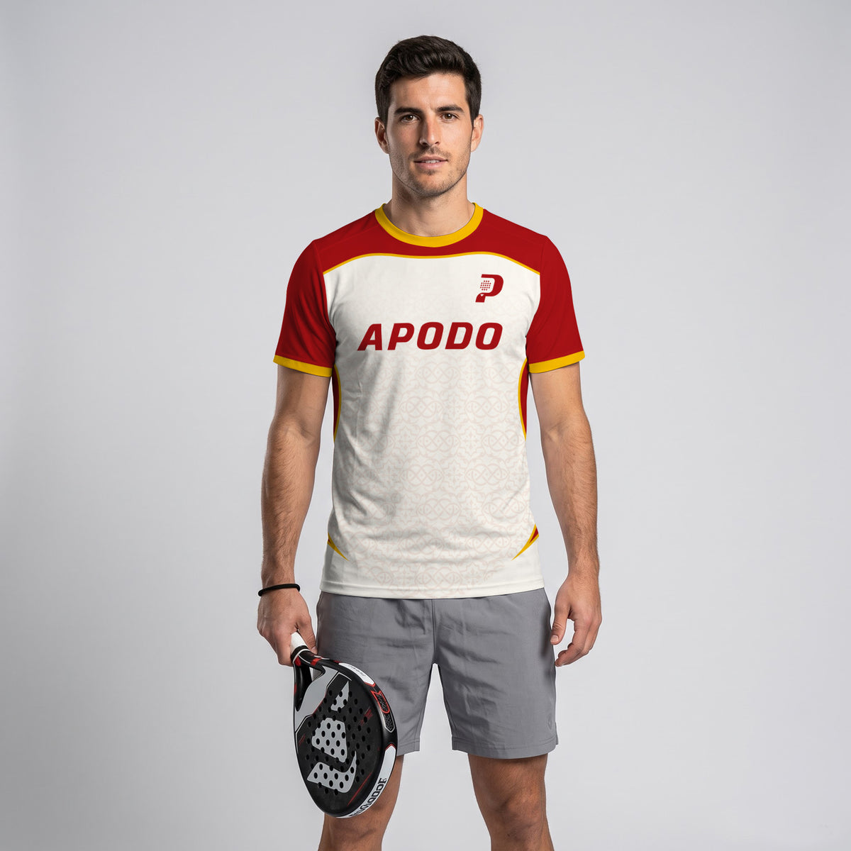 Design Phrase Padel Printed Sleeves Orange Padel T-Shirt