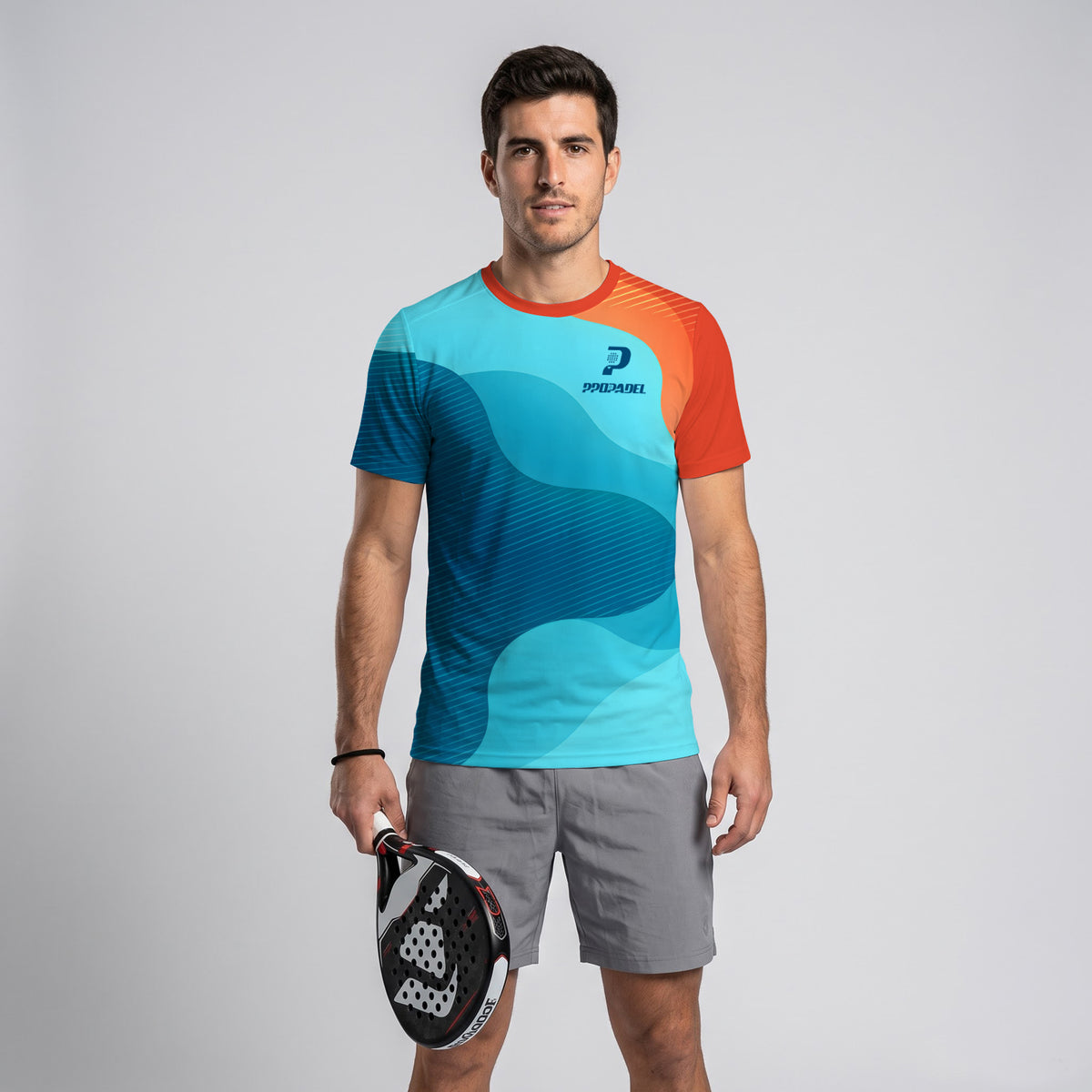 Design Phrase Padel Printed Sleeves Orange Padel T-Shirt