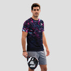 Diseño Graffiti Salpicaduras Rosa Azul Negro Camiseta De Pádel