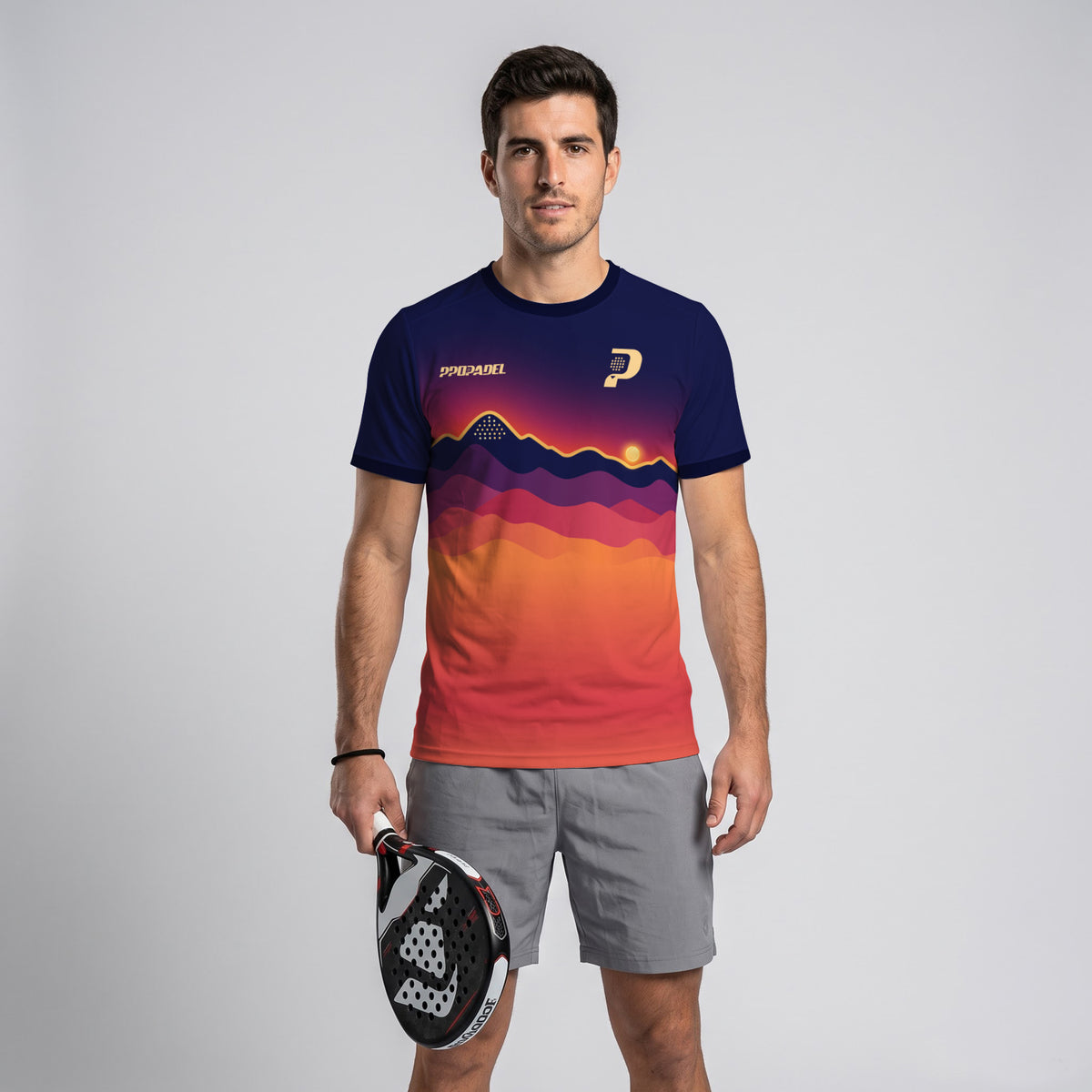Design Phrase Padel Printed Sleeves Orange Padel T-Shirt