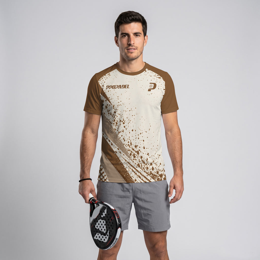 Design Phrase Padel Printed Sleeves Orange Padel T-Shirt