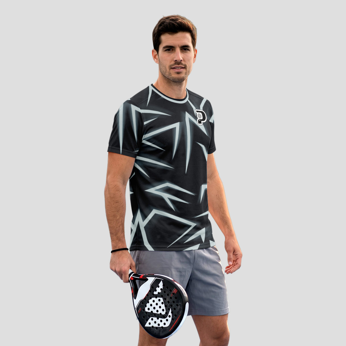 Diseño Picos Blanco y Negro – Camiseta de Pádel