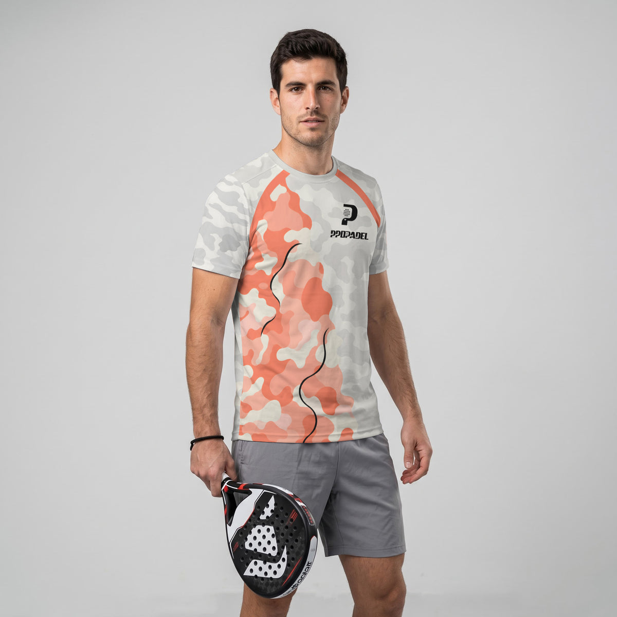 Design Phrase Padel Printed Sleeves Orange Padel T-Shirt