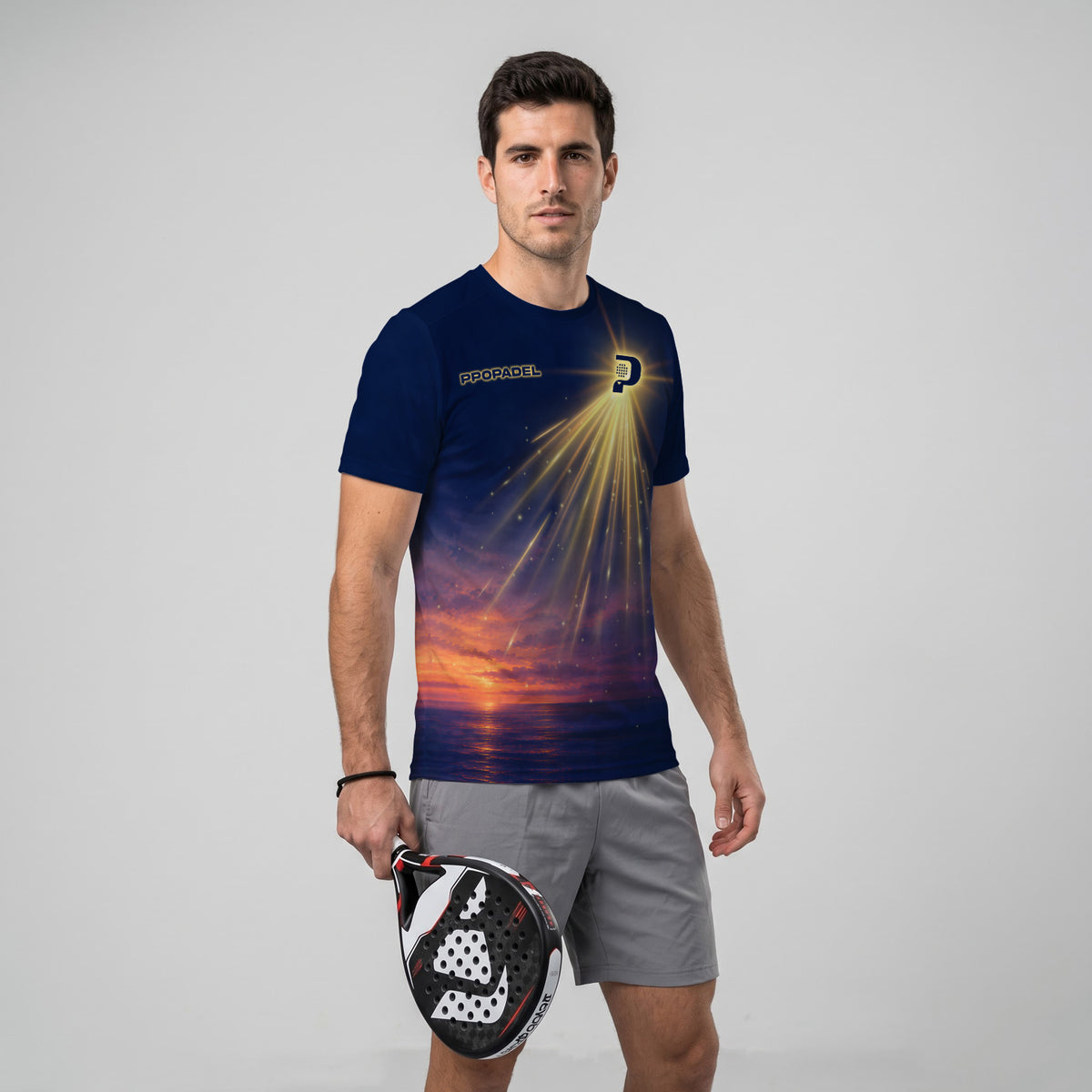Design Phrase Padel Printed Sleeves Orange Padel T-Shirt