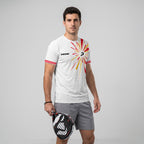 Design Phrase Padel Printed Sleeves Orange Padel T-Shirt