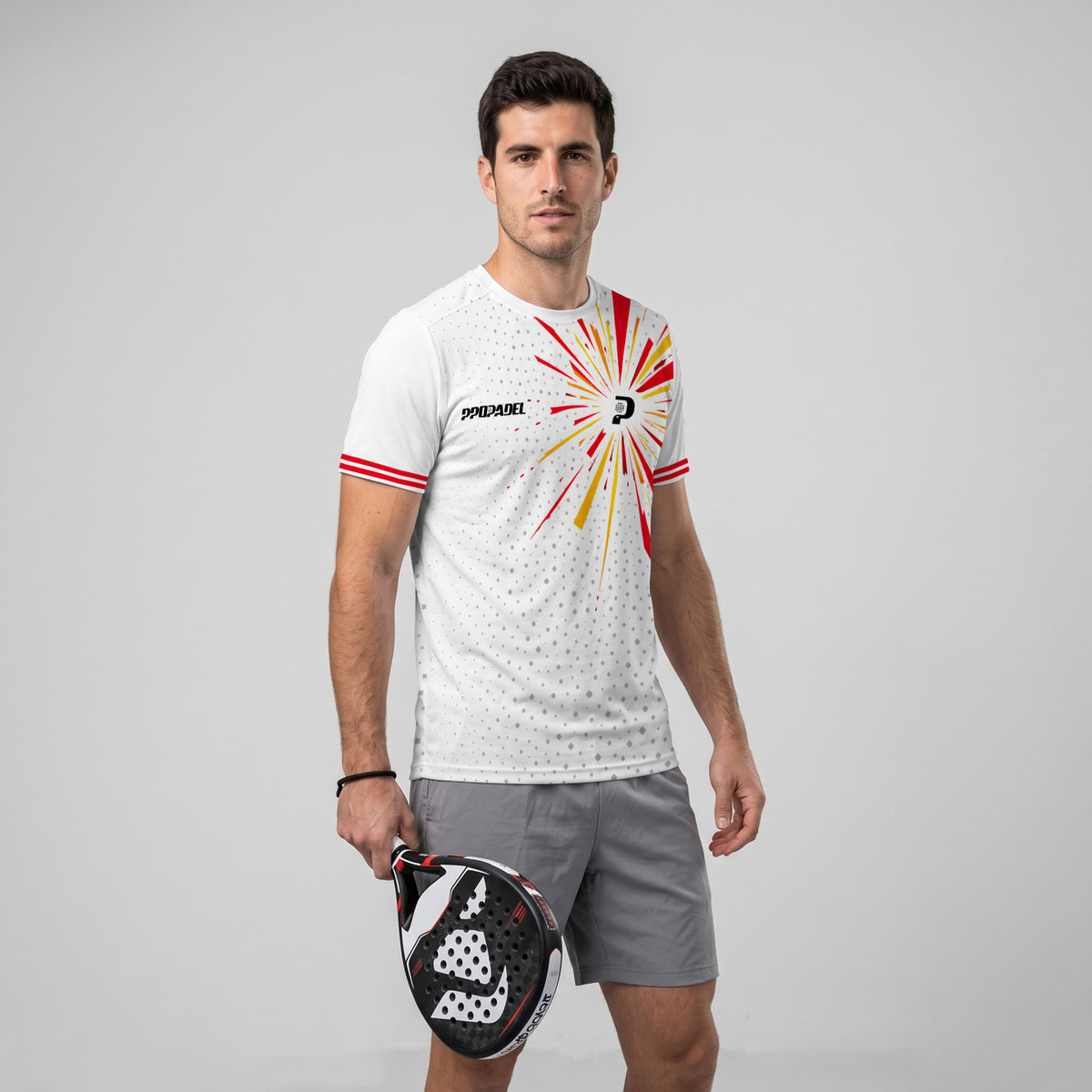 Design Phrase Padel Printed Sleeves Orange Padel T-Shirt