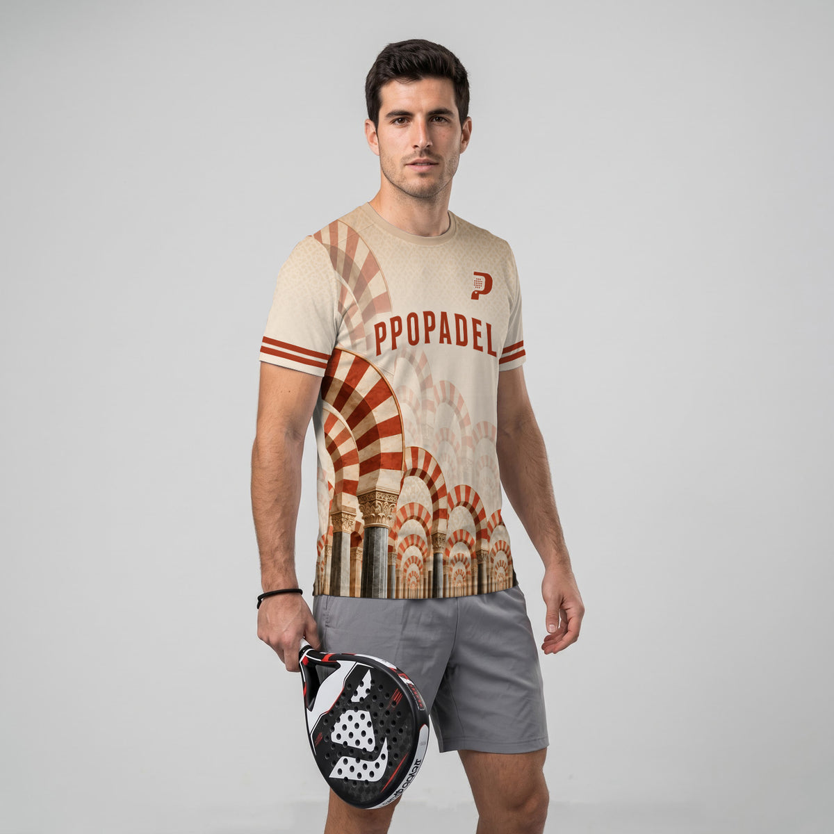 Design Phrase Padel Printed Sleeves Orange Padel T-Shirt