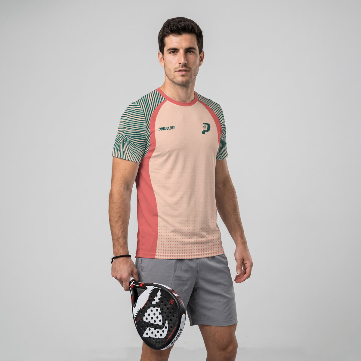Design Phrase Padel Printed Sleeves Orange Padel T-Shirt