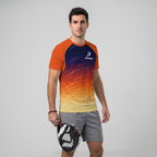 Design Phrase Padel Printed Sleeves Orange Padel T-Shirt