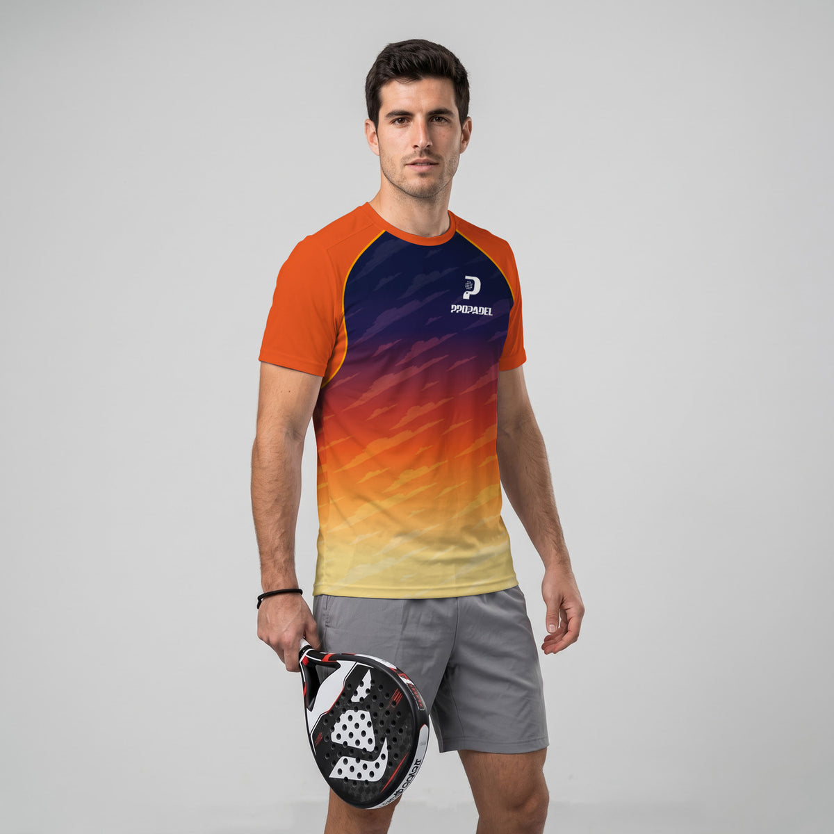 Design Phrase Padel Printed Sleeves Orange Padel T-Shirt