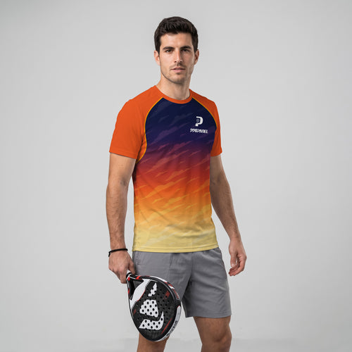Design Phrase Padel Printed Sleeves Orange Padel T-Shirt