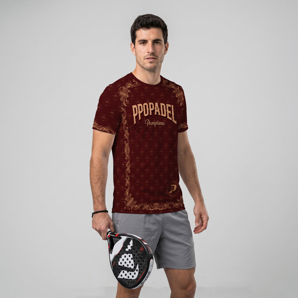 Design Phrase Padel Printed Sleeves Orange Padel T-Shirt