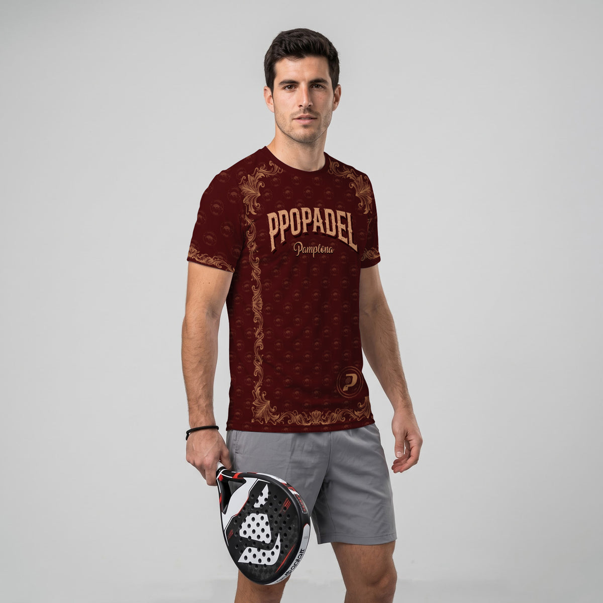 Design Phrase Padel Printed Sleeves Orange Padel T-Shirt