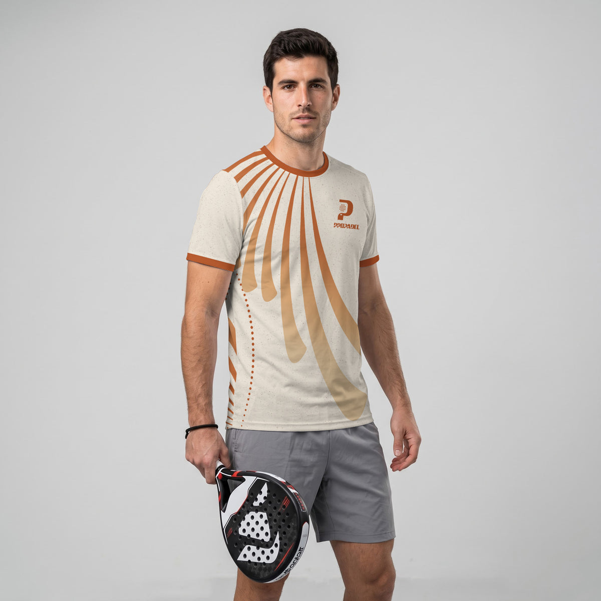 Design Phrase Padel Printed Sleeves Orange Padel T-Shirt