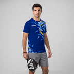 Design Phrase Padel Printed Sleeves Orange Padel T-Shirt