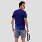 Navy Blue and Digital Sky Blue – Padel T-Shirt