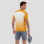 Patrón de Red Hexagonal Amarillo Blanco Destacado Camiseta de Pádel