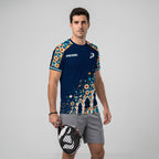 Design Phrase Padel Printed Sleeves Orange Padel T-Shirt