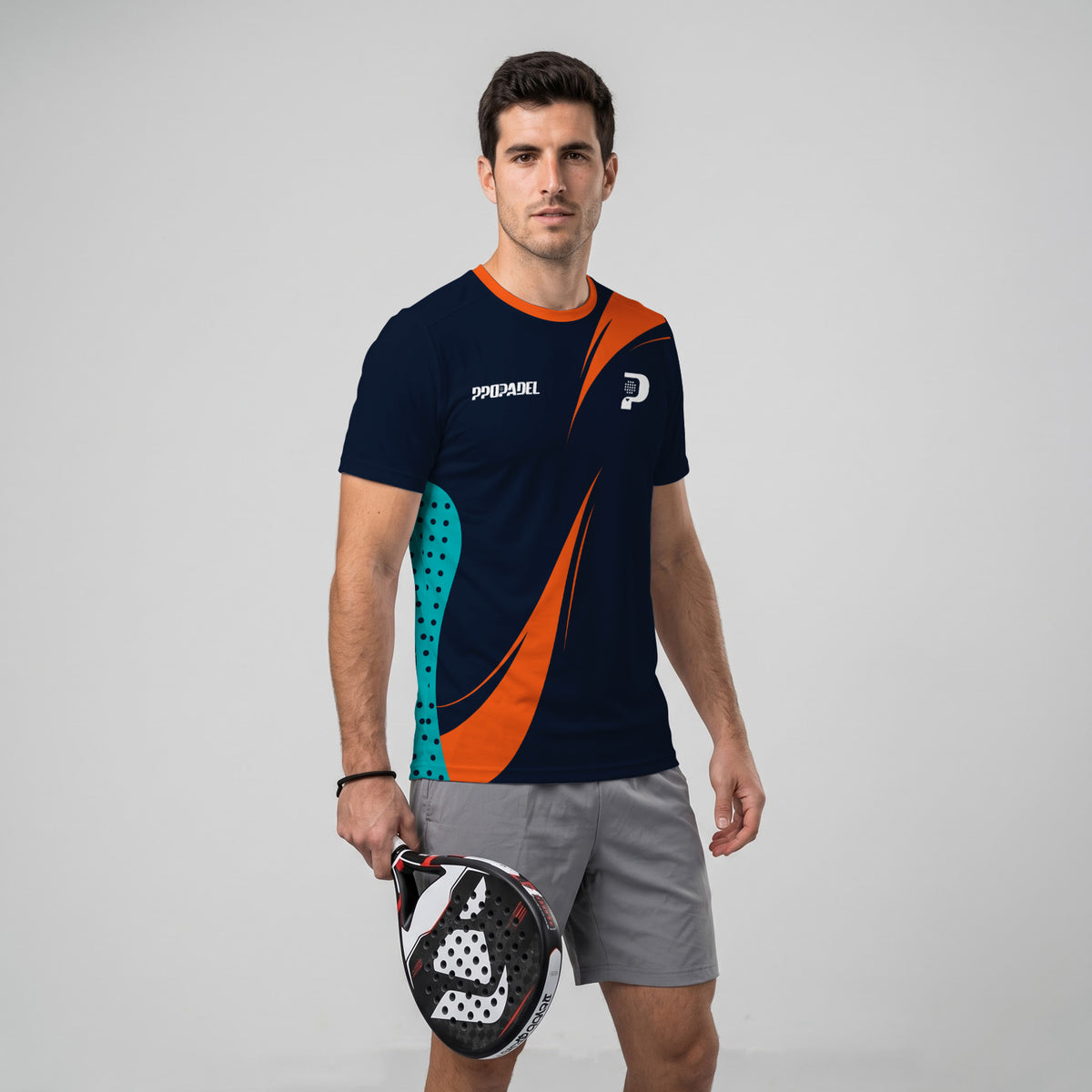 Design Phrase Padel Printed Sleeves Orange Padel T-Shirt