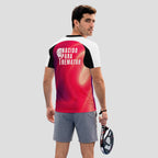 Design Phrase Born to Finish Red Gradient Padel T-Shirt
