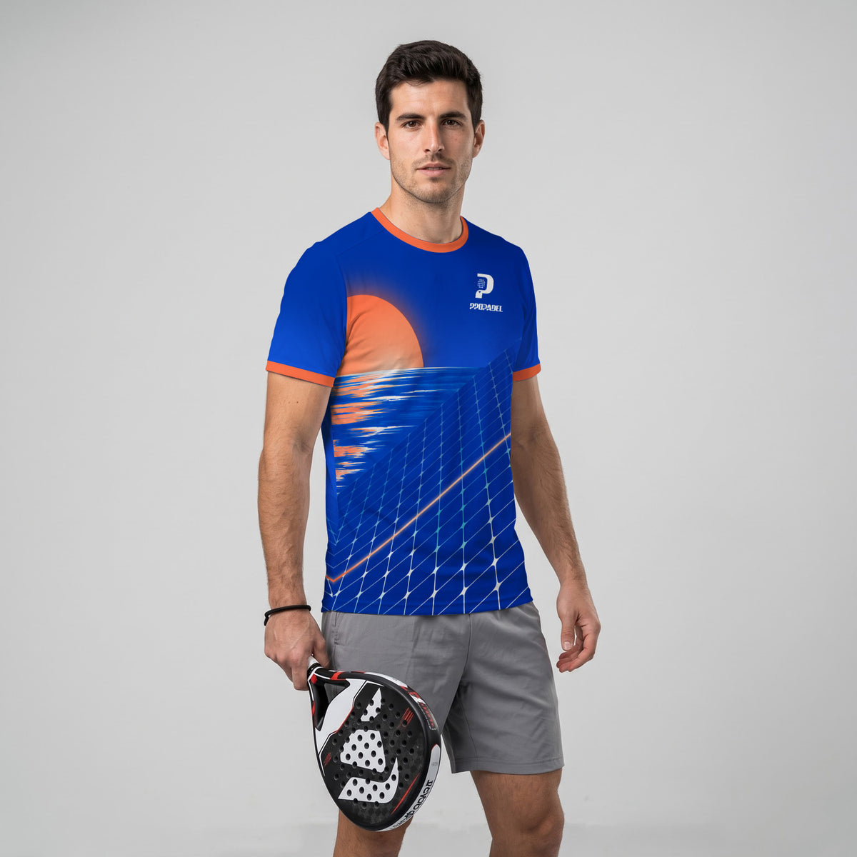 Design Phrase Padel Printed Sleeves Orange Padel T-Shirt