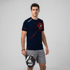 Design Phrase Padel Printed Sleeves Orange Padel T-Shirt