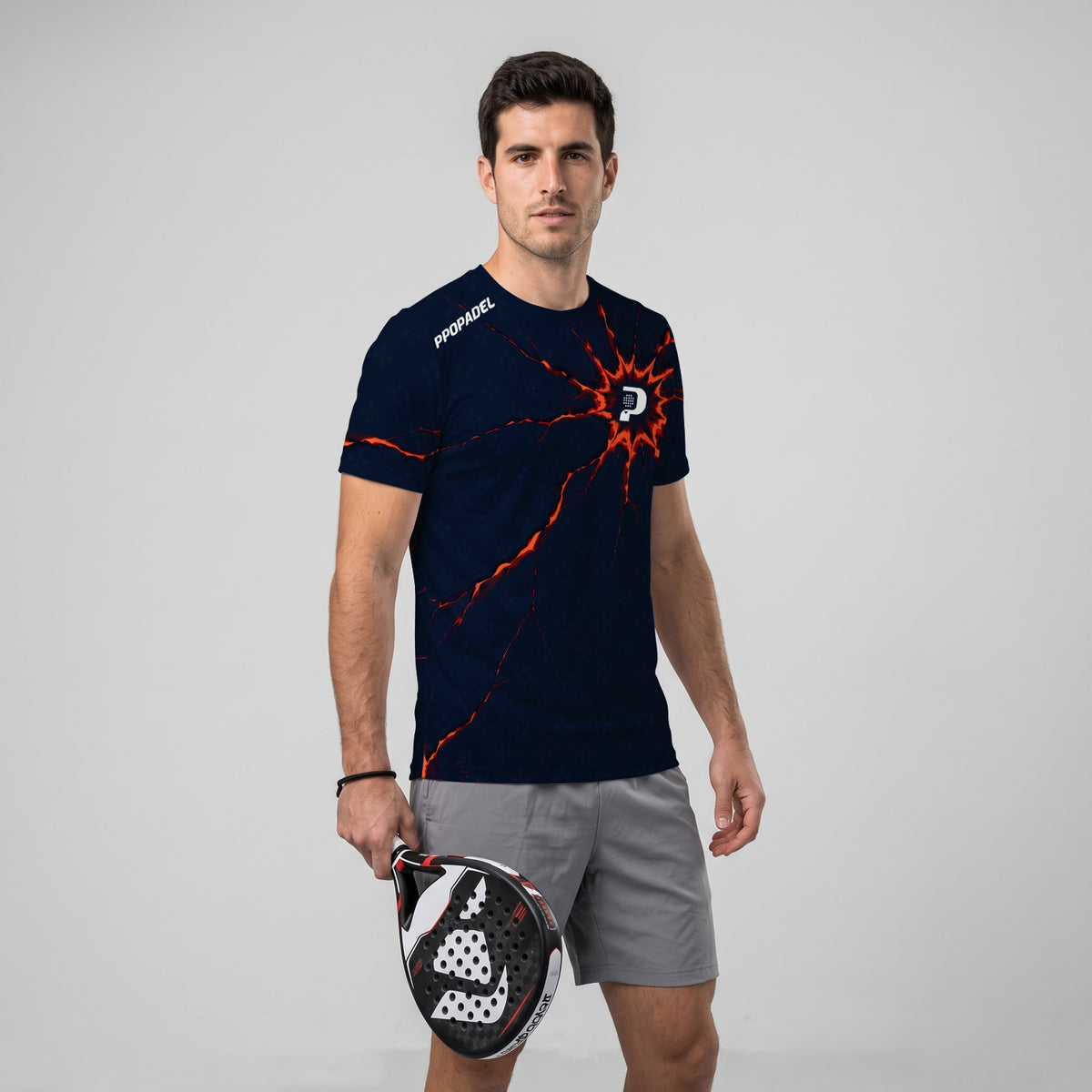 Design Phrase Padel Printed Sleeves Orange Padel T-Shirt