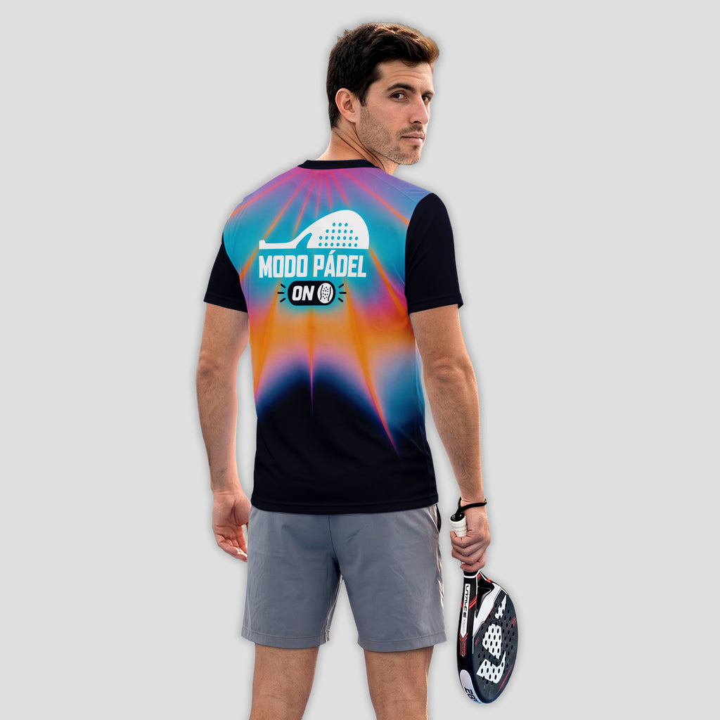 Design Phrase Padel Mode On Neon Stripes Padel T-Shirt