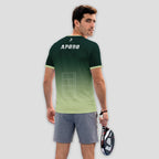 Dark Green Gradient Court Graphic Padel T-Shirt