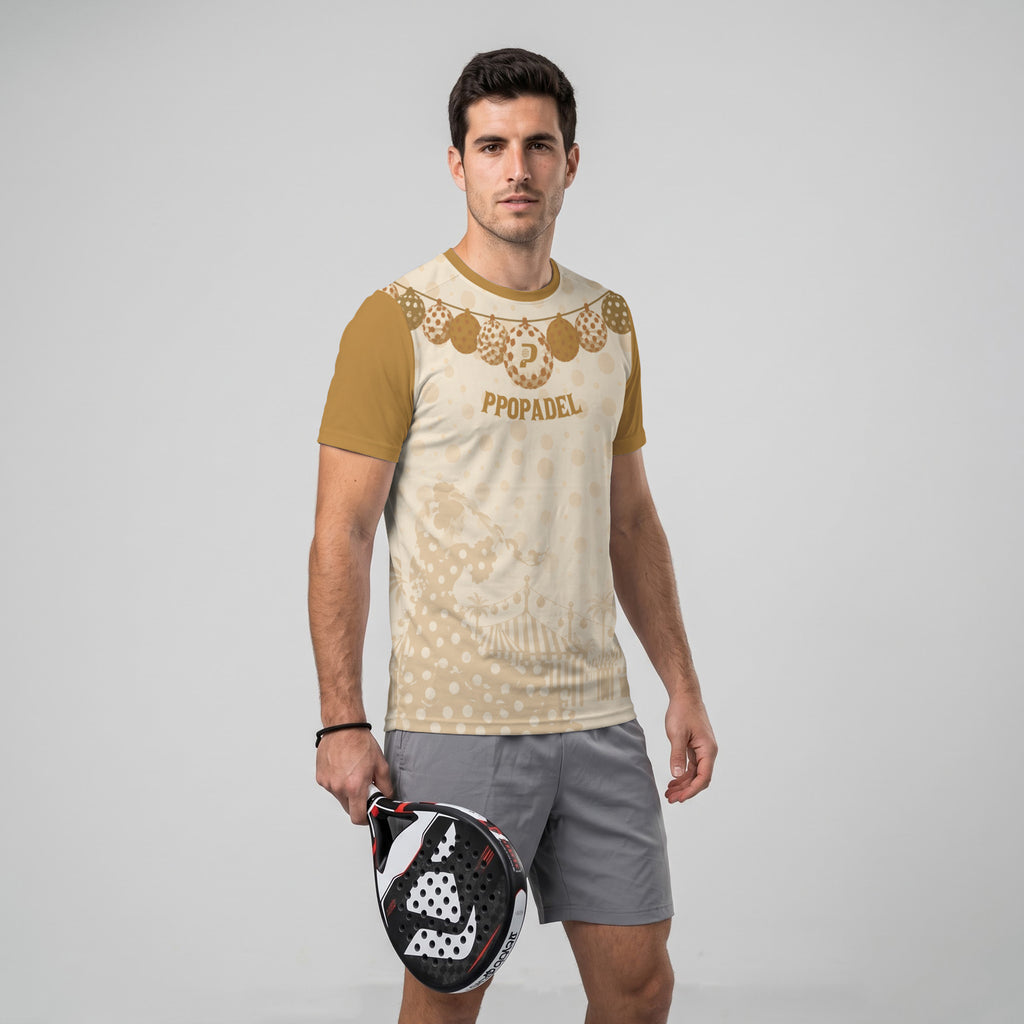 Design Phrase Padel Printed Sleeves Orange Padel T-Shirt