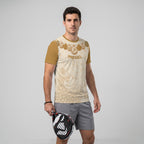 Design Phrase Padel Printed Sleeves Orange Padel T-Shirt