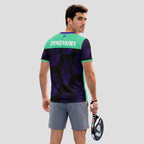 Morado y Verde Menta Geométrico – Camiseta de Pádel