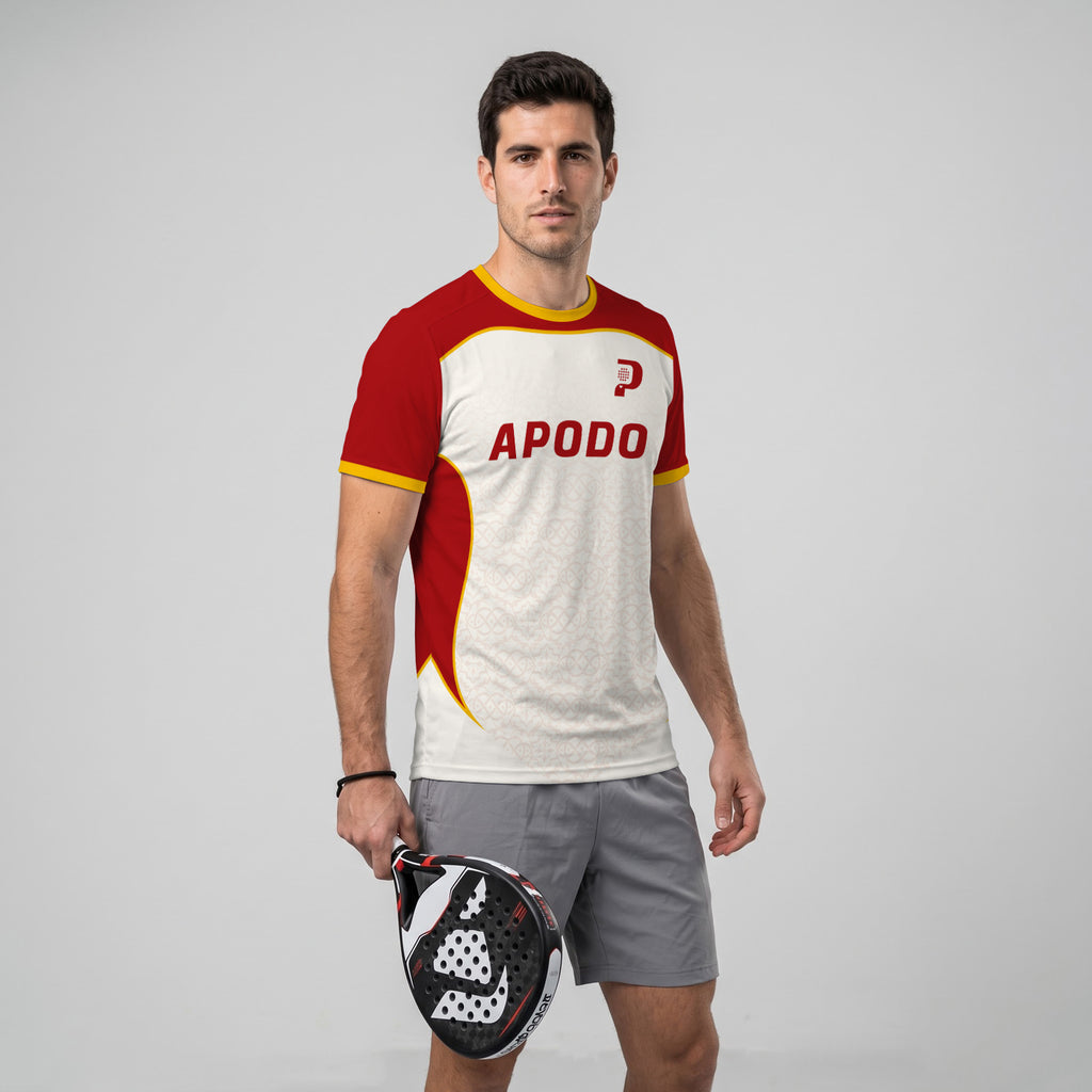 Design Phrase Padel Printed Sleeves Orange Padel T-Shirt