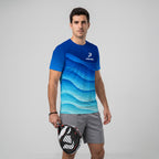 Ondas De Agua Y Degradado Azul Camiseta De Pádel