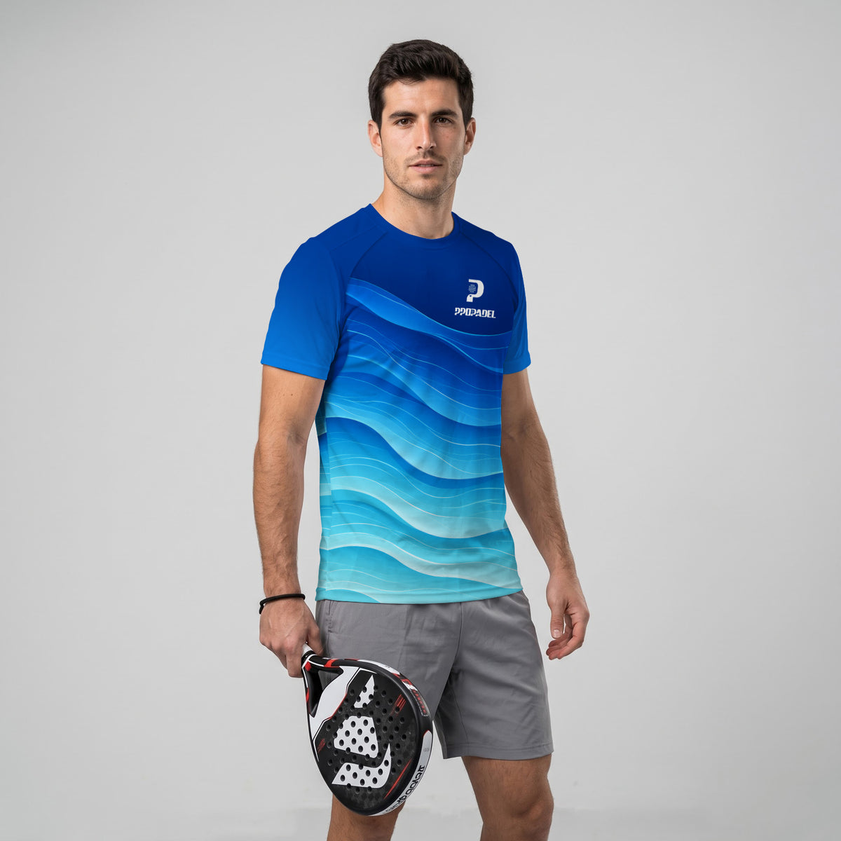 Ondas De Agua Y Degradado Azul Camiseta De Pádel
