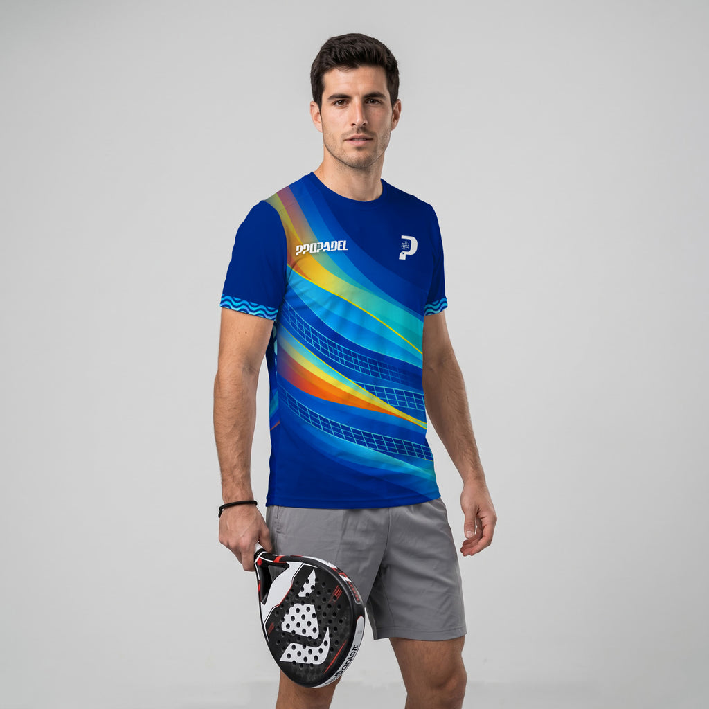Design Phrase Padel Printed Sleeves Orange Padel T-Shirt