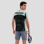 Black and Greyish White Camouflage – Padel T-Shirt