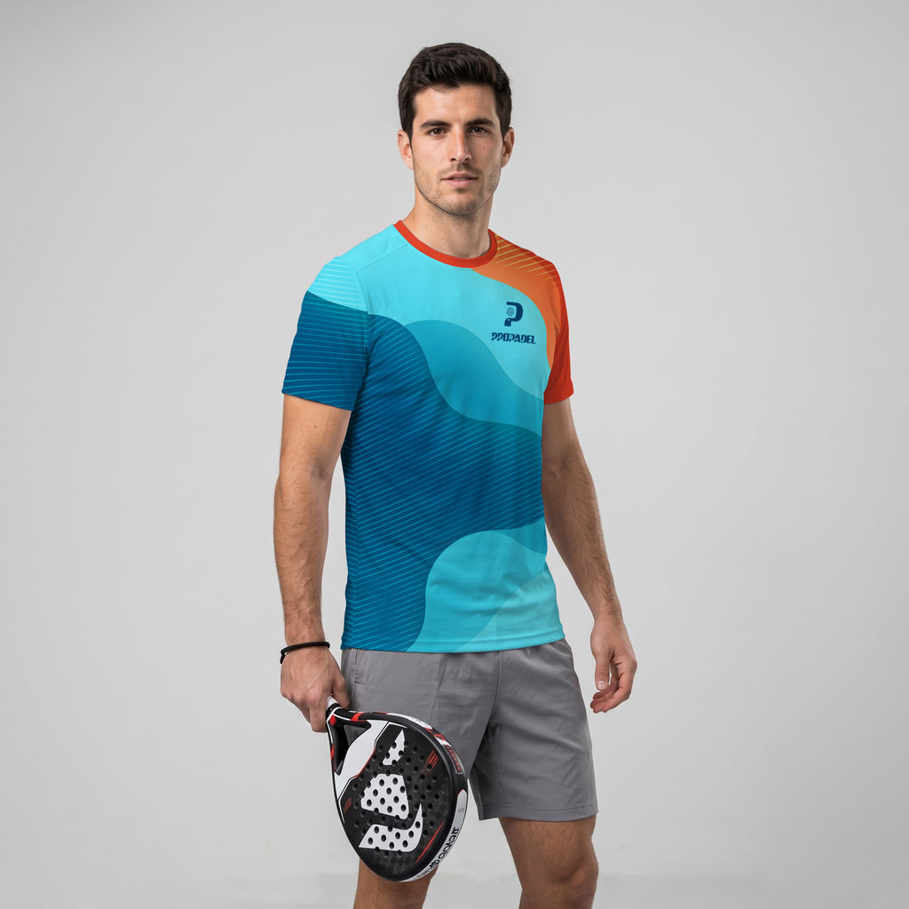 Design Phrase Padel Printed Sleeves Orange Padel T-Shirt