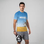 Design Phrase Padel Printed Sleeves Orange Padel T-Shirt