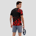 Black Red Abstract Fragments – Padel T-shirt