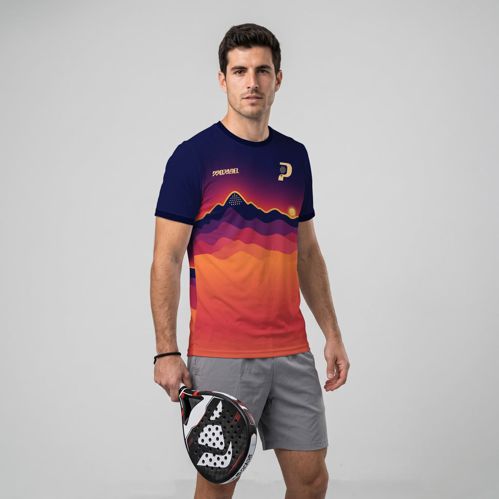 Design Phrase Padel Printed Sleeves Orange Padel T-Shirt
