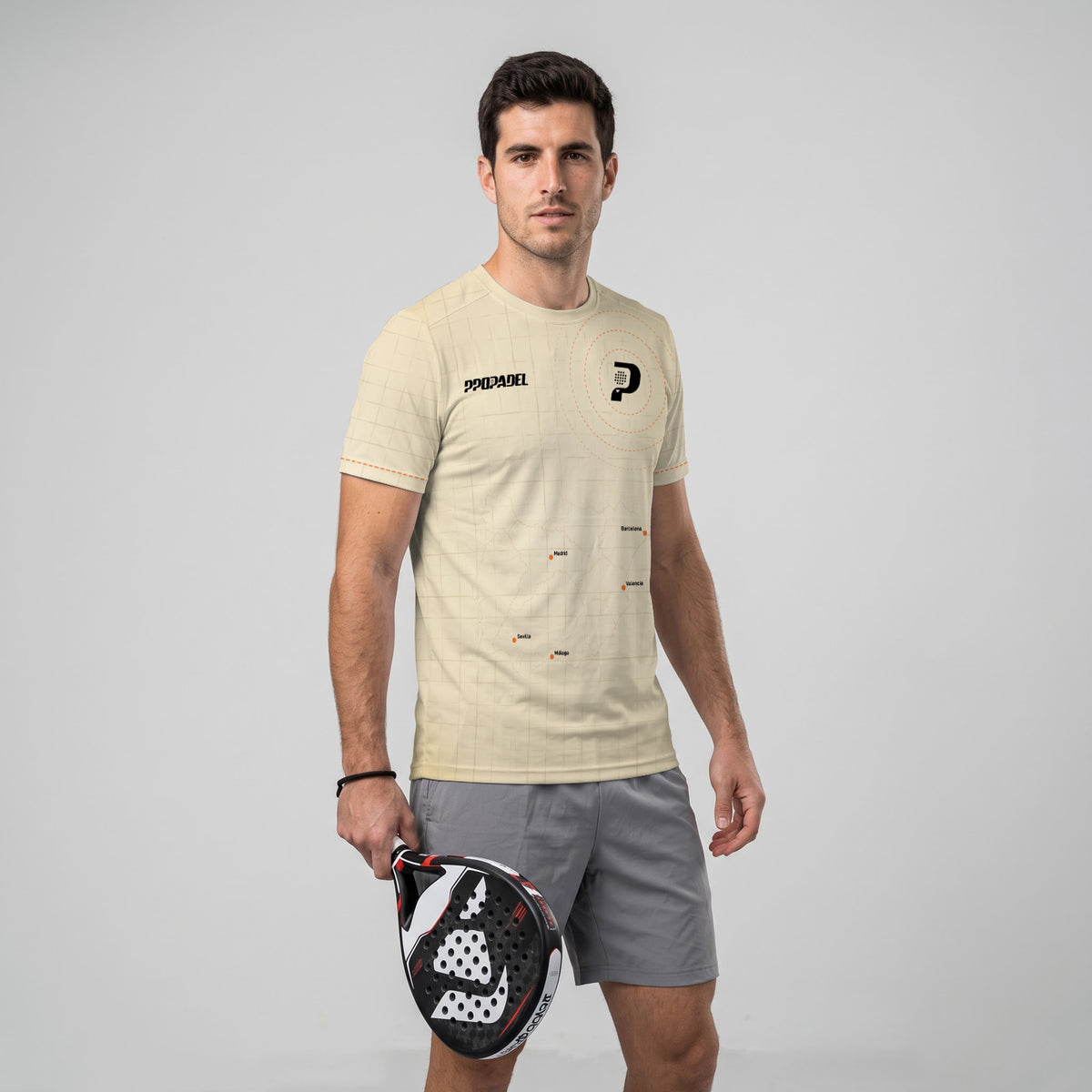 Design Phrase Padel Printed Sleeves Orange Padel T-Shirt