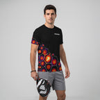 Design Phrase Padel Printed Sleeves Orange Padel T-Shirt