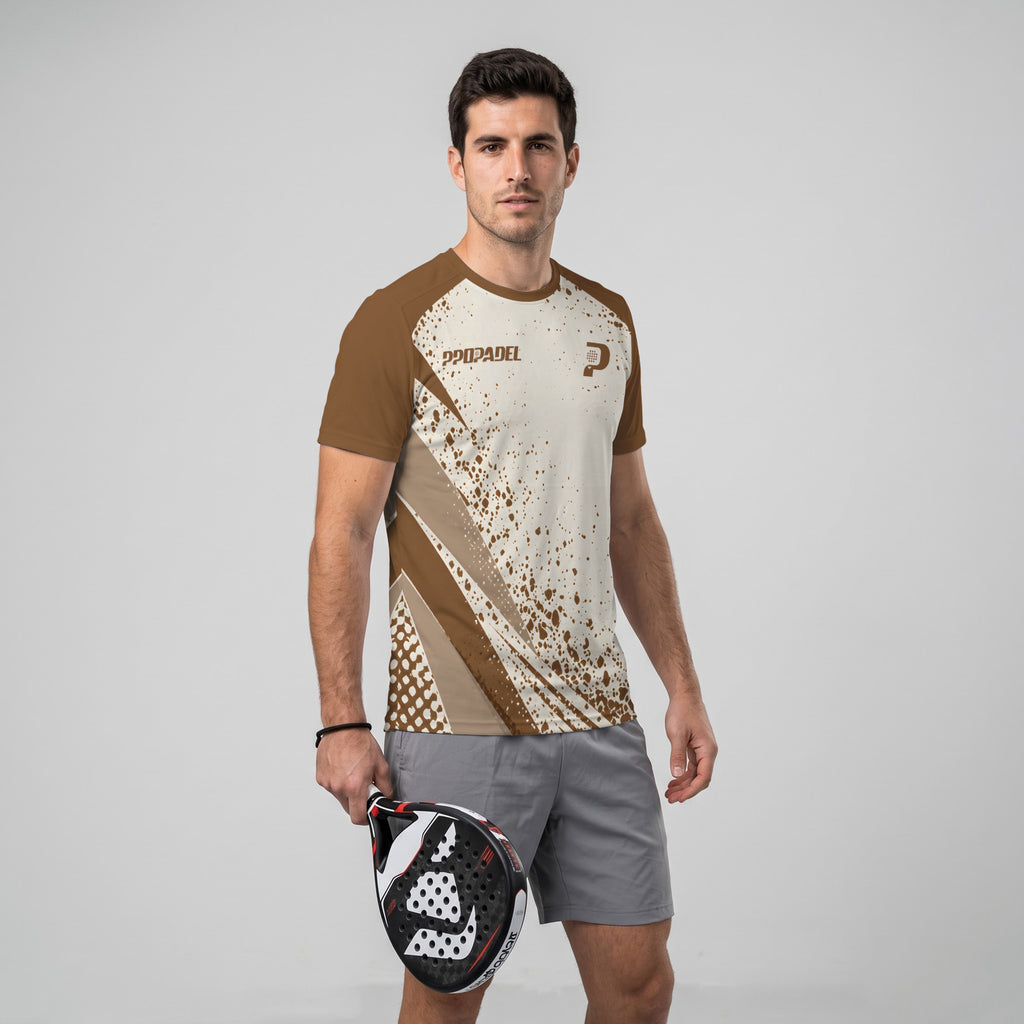 Design Phrase Padel Printed Sleeves Orange Padel T-Shirt