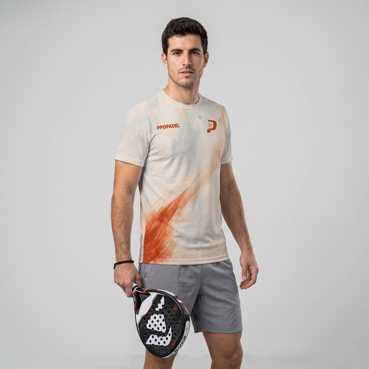 Design Phrase Padel Printed Sleeves Orange Padel T-Shirt