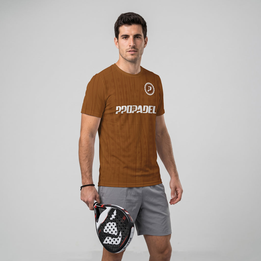 Design Phrase Padel Printed Sleeves Orange Padel T-Shirt