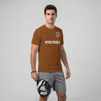 Design Phrase Padel Printed Sleeves Orange Padel T-Shirt