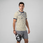 Patrón Grietas Azul Marino Destacado Camiseta de Pádel