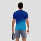 Degradé Blue Halftone Print – Padel T-Shirt